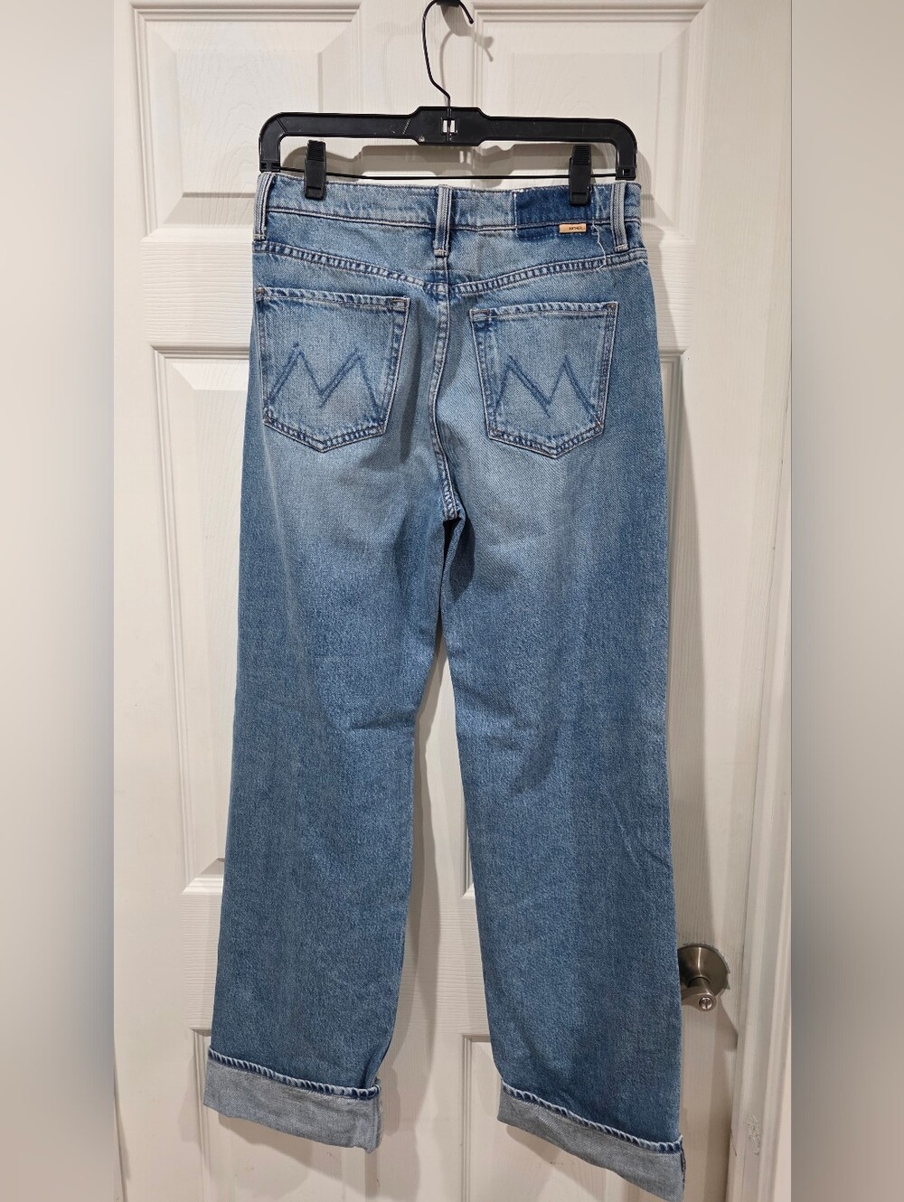 New Mother Dodger Skimp High Waist Cuffed Hem Wide Leg Jeans - Picture 3 of 7